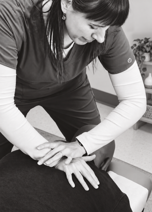 Light, precise contact along the spine
